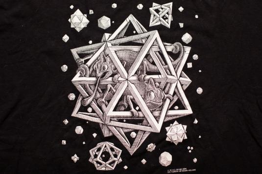 M.C. Escher "Stars" T-Shirt, Caged Chameleons, Vintage 90s