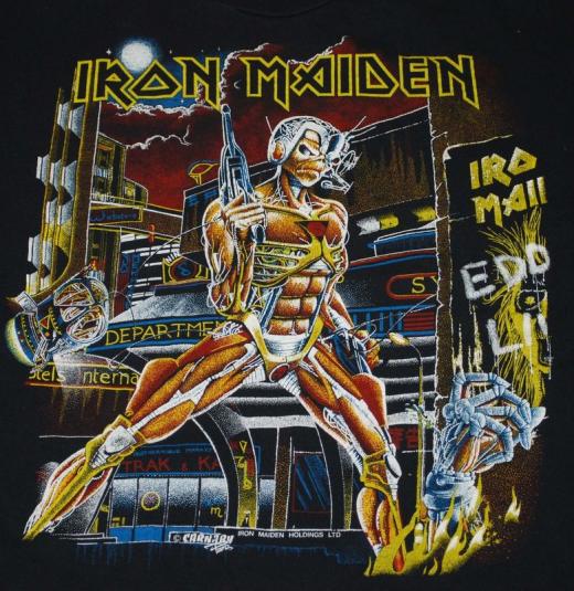 VINTAGE IRON MAIDEN SOMEWHERE IN TIME 1986 TOUR TSHIRT