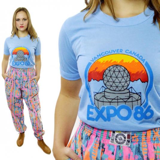 Vintage 80's Vancouver Canada Expo 86 Souvenir T Shirt Sz S