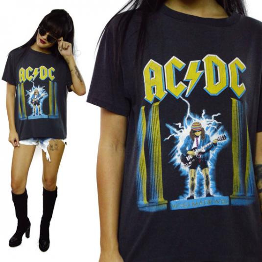 Vintage 80s Ac Dc Who Made Who 50 50 T Shirt Sz L