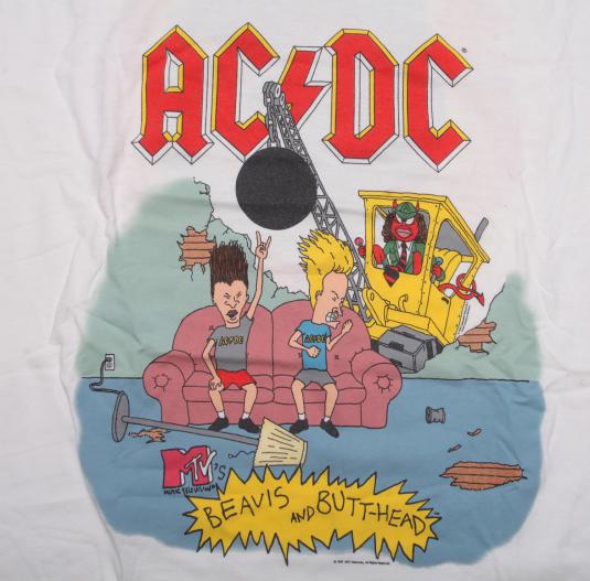 Vintage Acdc Mtv Beavis Butthead Tour T Shirt 96 Xl 90s