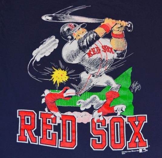 Vintage 90s MLB Boston Red Sox Jack David Cartoon TShirt L