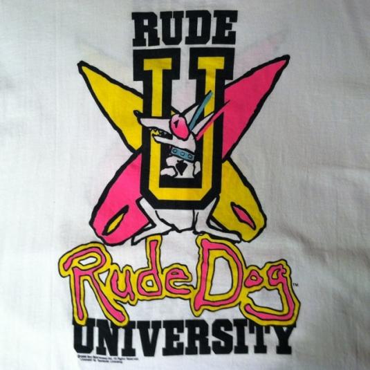 Vintage 1980's Rude Dog surfer skateboard tshirt