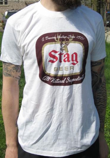 Vintage Stag Beer Logo T-shirt