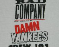  BAD COMPANY DAMN YANKEES 1991 CREW  tour