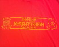 1982 HALF MARATHON Marine and Navy Dec 11, 82 san diego ca