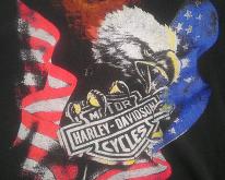  80s Harley Davidson Eagle American Flag 