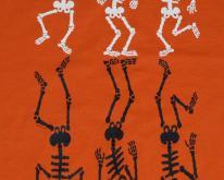 1990s Dancing Skeleton Orange Halloween 