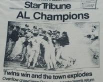  1987 MINNESOTA TWINS World Series Champion