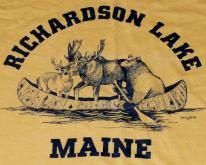 1980s Richardson Lake Maine Moose Bear Canoe