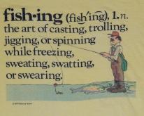  1980s Fishing Cartoon  Yellow Thin