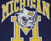  1980s University Michigan Wolverines Blue 