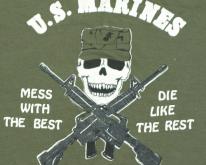  1980s US MARINES Skull Twin Guns  