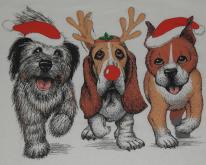  Christmas Puppies Dogs  Reindeer 1980s