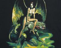  BORIS VALLEJO FANTASY DRAGON NUDE BIKER BABE 