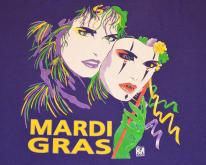  90s Mardi Gras Mask  50/50 - XL-XXL