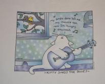  90s T Cosmo Kitty Sings the Blues - Sz XL