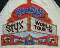  1981 PAPER THIN Styx raglan concert 