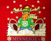  1980's Minnesota winter moose puffy print 