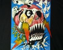  G&S Gordon and Smith skateboard  trippy skull