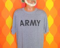  ARMY heathered gray rayon tri-blend  80s