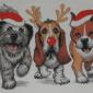  Christmas Puppies Dogs  Reindeer 1980s