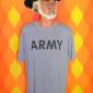  ARMY heathered gray rayon tri-blend  80s