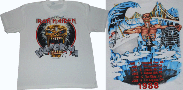 vintage iron maiden california t-shirt