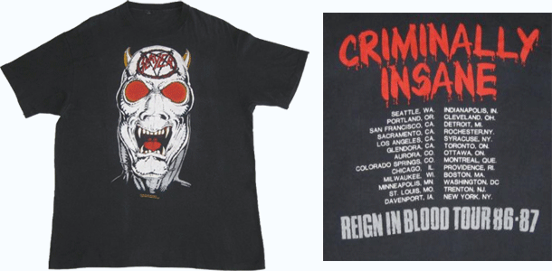 vintage slayer criminally t-shirt