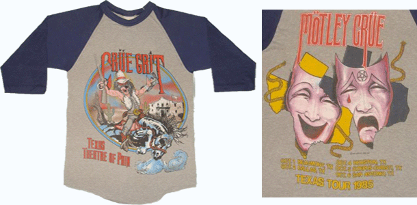 vintage motley crue theater texas tour t-shirt