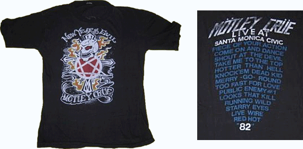 vintage motley crue new years evil t-shirt