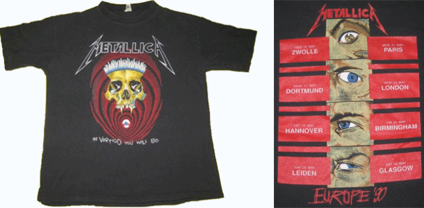 vintage metallica in vertigo t-shirt