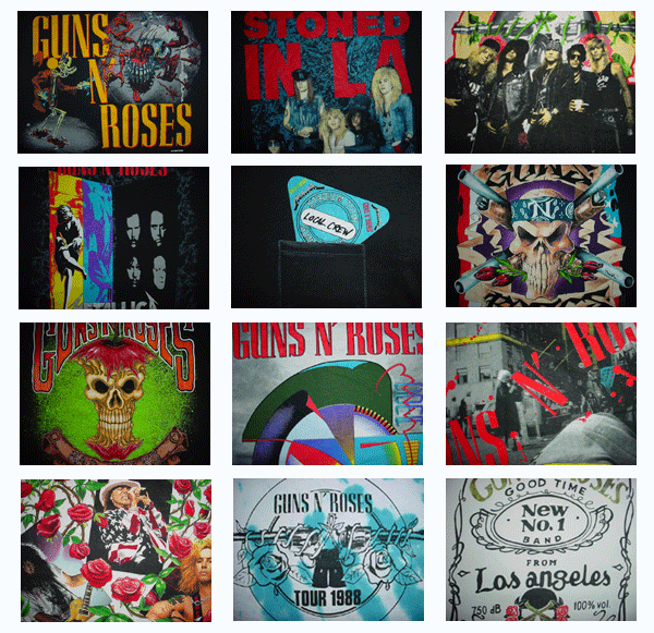 vintage guns n roses t-shirts