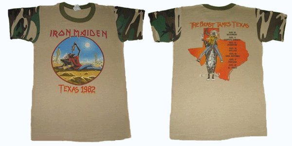 vintage iron maiden beast texas t-shirt