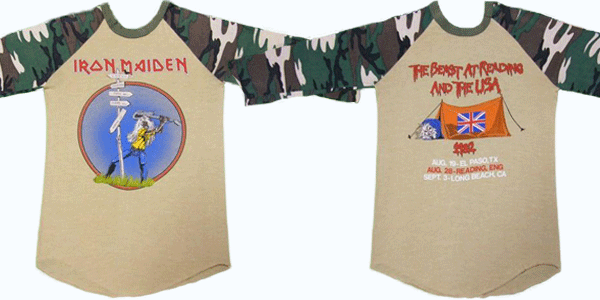 vintage iron maiden reading t-shirt