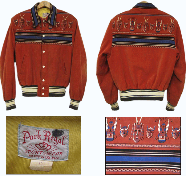 1950s park regal native masks jacket