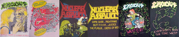 vintage exodus nuclear assault t-shirts