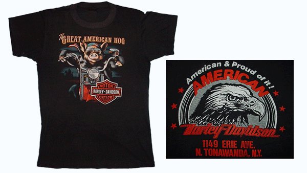 vintage harley hog tee shirt
