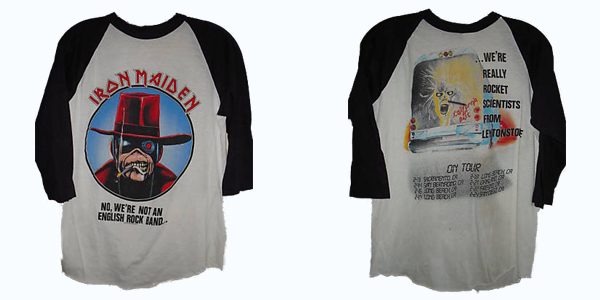 vintage iron maiden shirt 1987