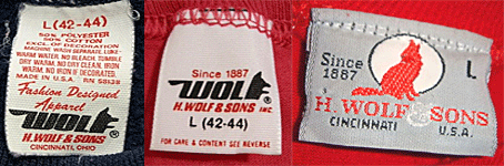 H Wolf & Sons Inc t-shirt brand tag