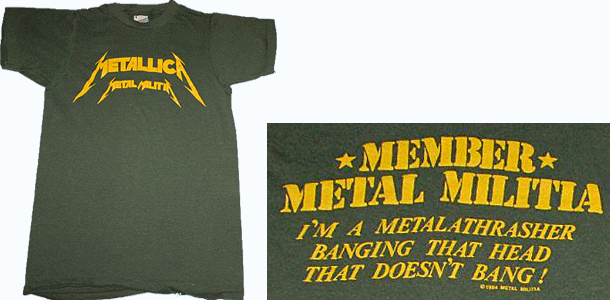 vintage metallica metal militia t-shirt