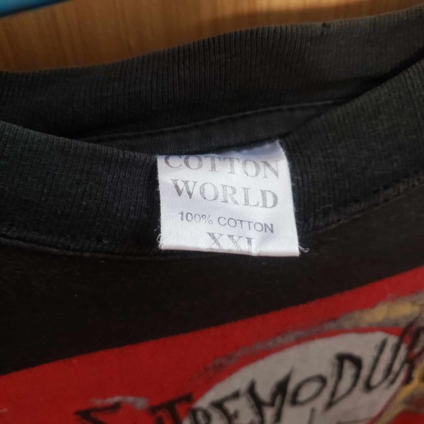 cotton world t-shirt tag