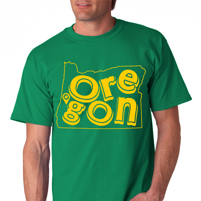 MyHoodTee | Oregon T-Shirt - Eugene Edition | Yellow on Green