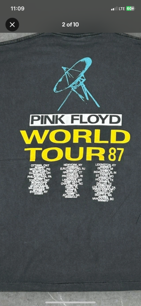 1987 Pink Floyd Tour Tee LEGIT check