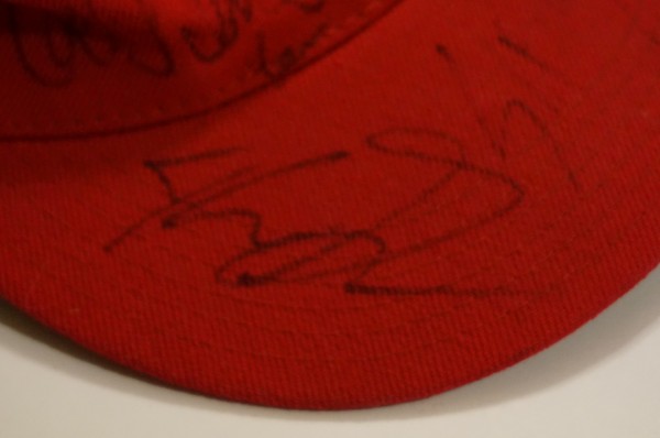 LA autographed hat