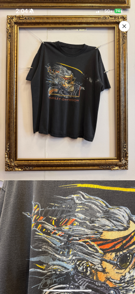 1993 Harley Old Biker Fader Art Tee