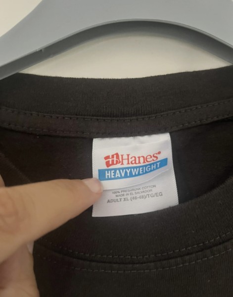 New Hanes fake tag