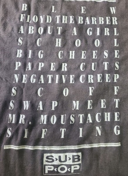 nirvana sub pop bleach shirt