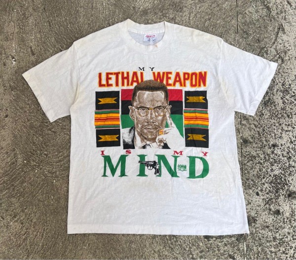 Vintage 90’s Malcolm X My Lethal Weapon Is My Mind Shirt