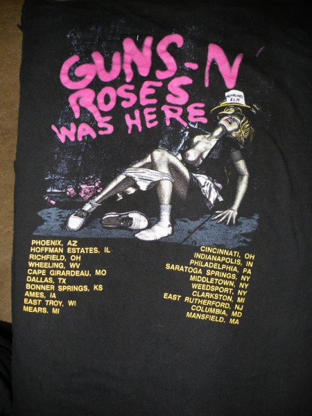 STUMPED ON THIS GUNS N ROSES "WAS HERE " SHIRT
